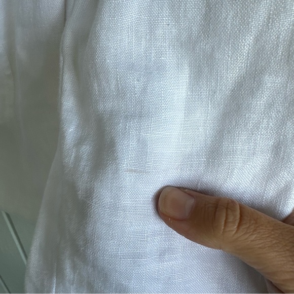 Reformation Stilton Linen Top White Square Neck Blouse size 4 - Picture 10 of 14